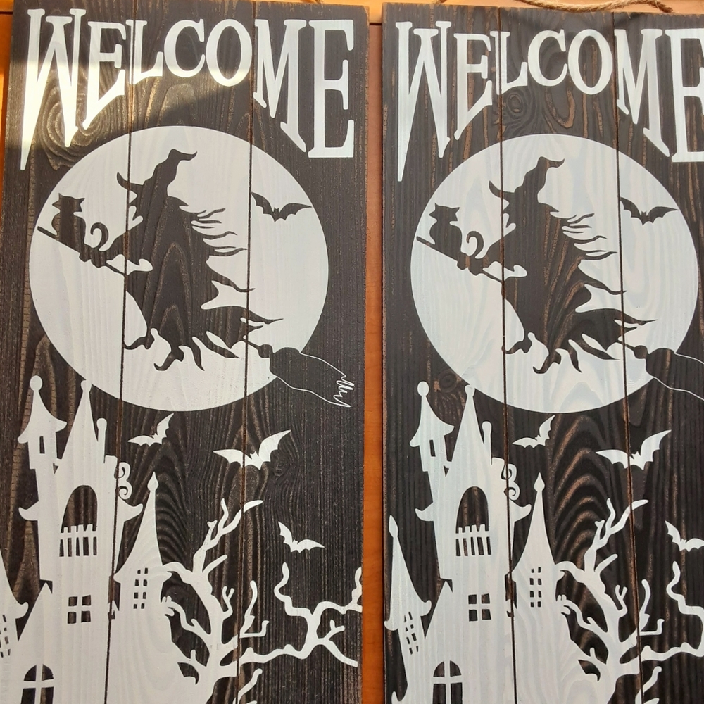Halloween Witch Welcome Sign Decoration